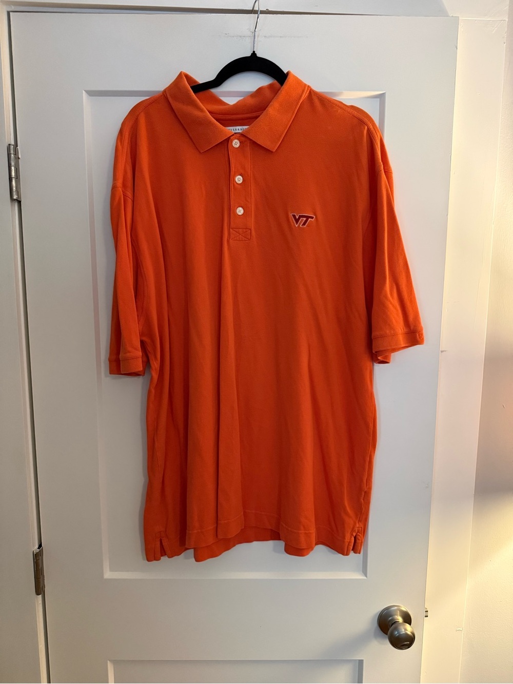 Cutter & Buck Orange Short-Sleeve Polo with VT Accent